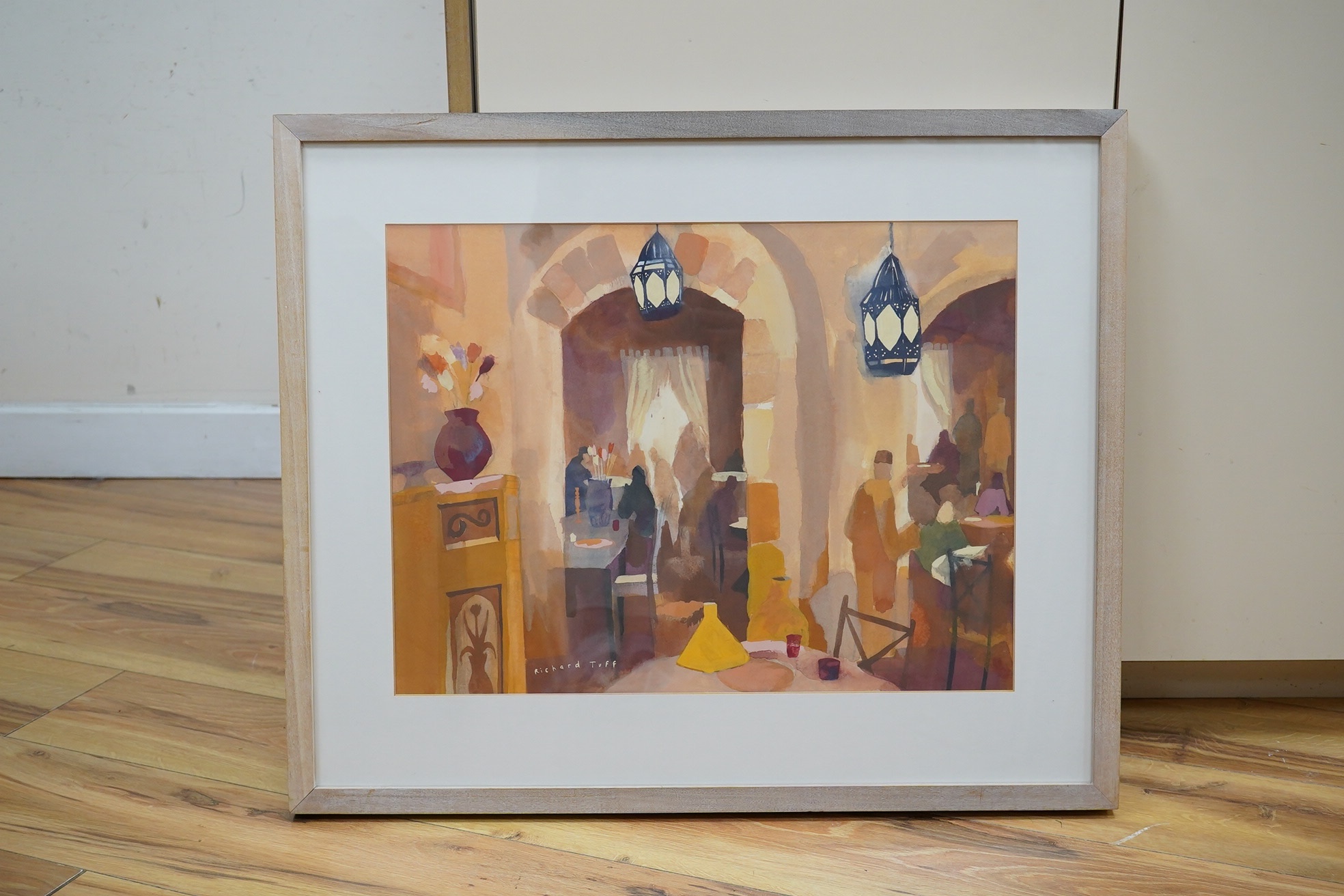 Richard Tuff (b.1965), watercolour, 'The Moroccan Diner', signed, 36 x 48cm. Condition - good